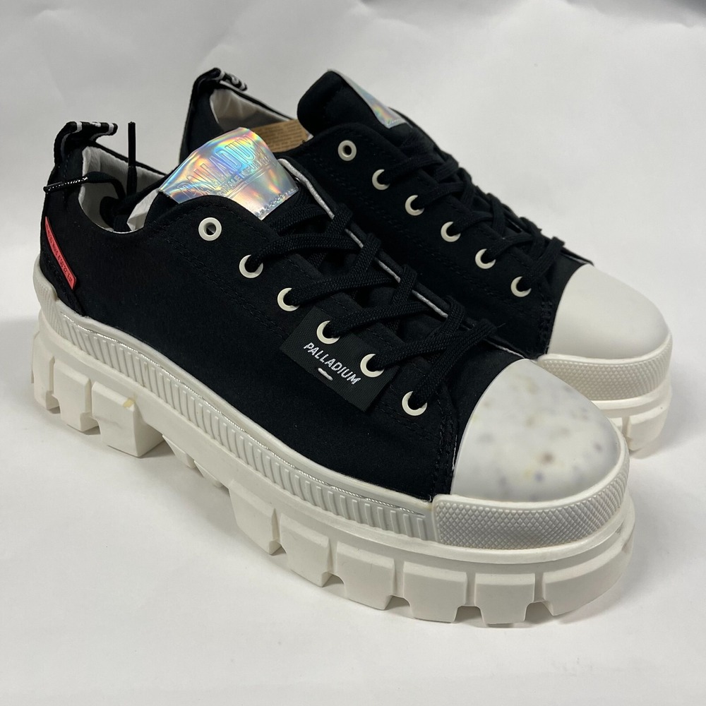 Palladium Revolt‎ Womens 10 Black Marshmallow Chunky Sole 97 Lo TX